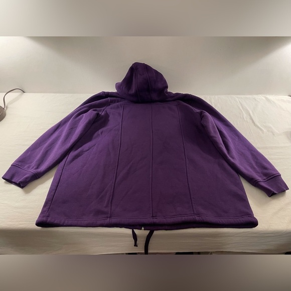 Woman Within Thermal Lined Fleece Hoodie Size 1X Purple - Picture 11 of 16